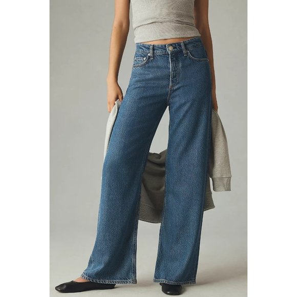 RELISTED RAG & BONE Logan Mid-Rise Featherweight Wide-Leg Jeans in Lily - NWT - Picture 3 of 11